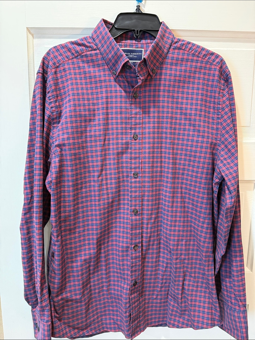 Charles Tyrwhitt Pink & Blue Check Button-Down Shirt